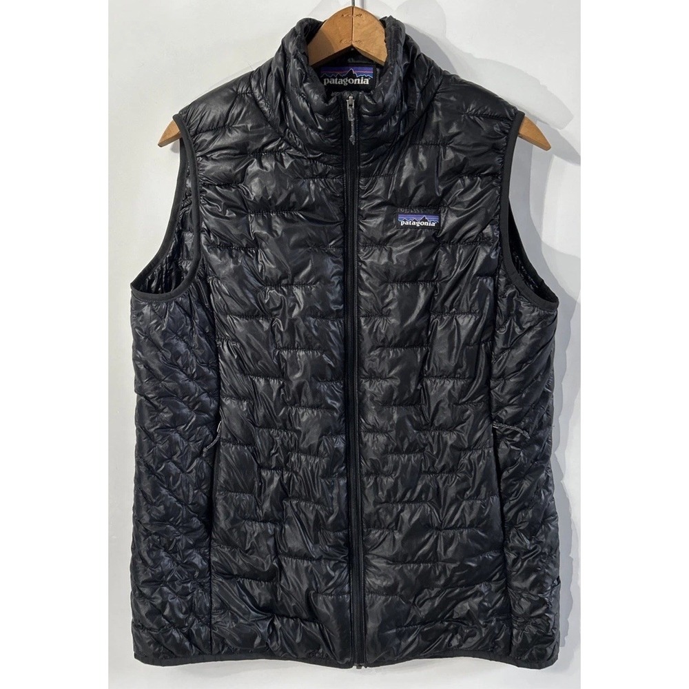 Women's Patagonia Women's Micro Puff Quilted Vest Sz Large Black 84090